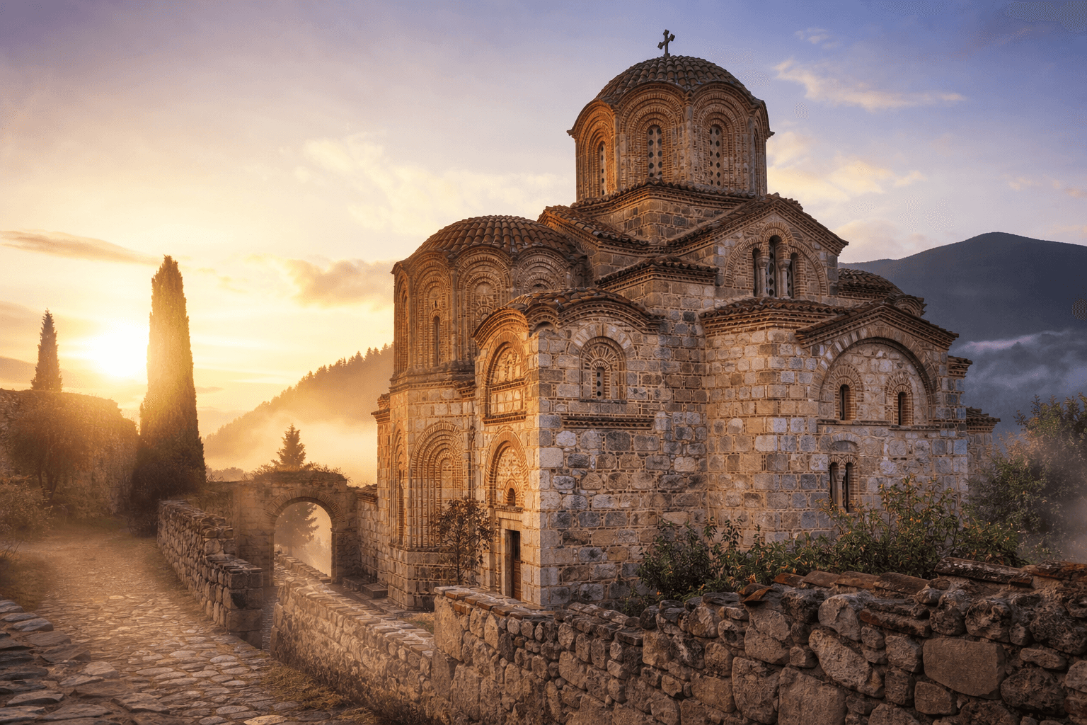 Aydınlık kadim taş kilise cephesi — büyü bozan hoca Medyum Armağan